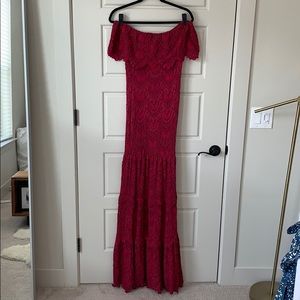 Nightcap lace off the shoulder dress